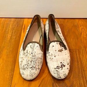 STUBBS & WOOTON Cream & Bronze Loafers EUC